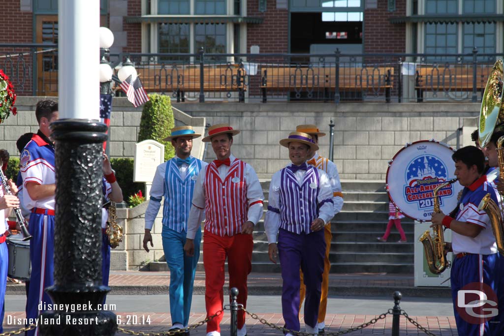 The Dapper Dans of Disneyland arriving at the ceremony.