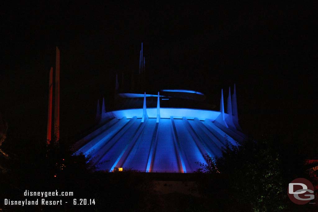 Space Mountain this evening.  Looked odd to me with no Captain EO neon in front.