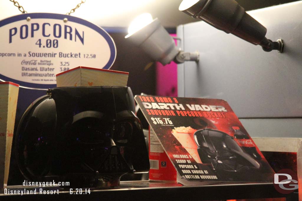 If you were curious Darth Vader popcorn buckets are still available.