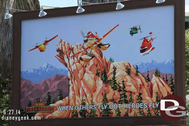 The billboard in Condor Flats now features some of the cast from Planes Fire & Rescue