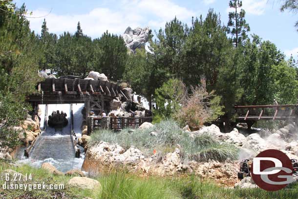 Walking by Grizzly River Run, under an hour wait this afternoon, 50minutes.