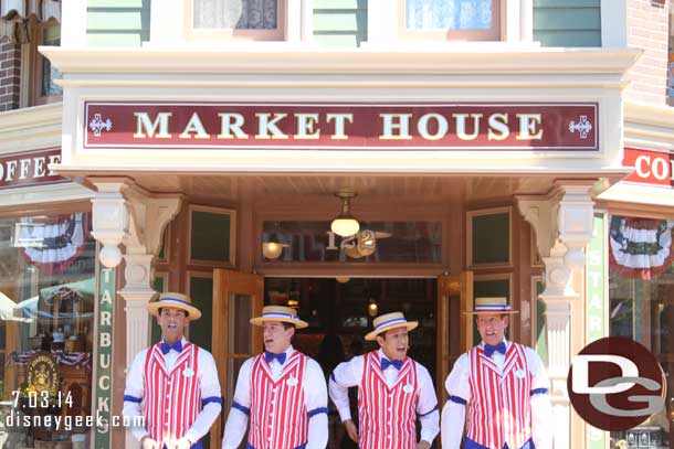 The Dapper Dans of Disneyland in their Patriotic finest.