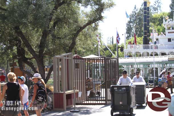 Props/sets are being set up for the upcoming Legends of Frontierland: Gold Rush experience that starts this upcoming week.