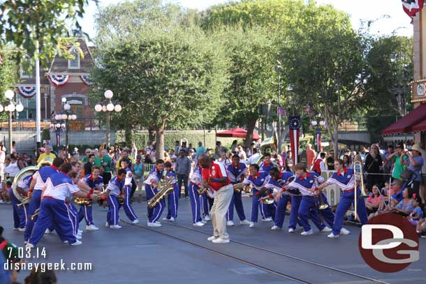 The All-American College Band on the parade route.