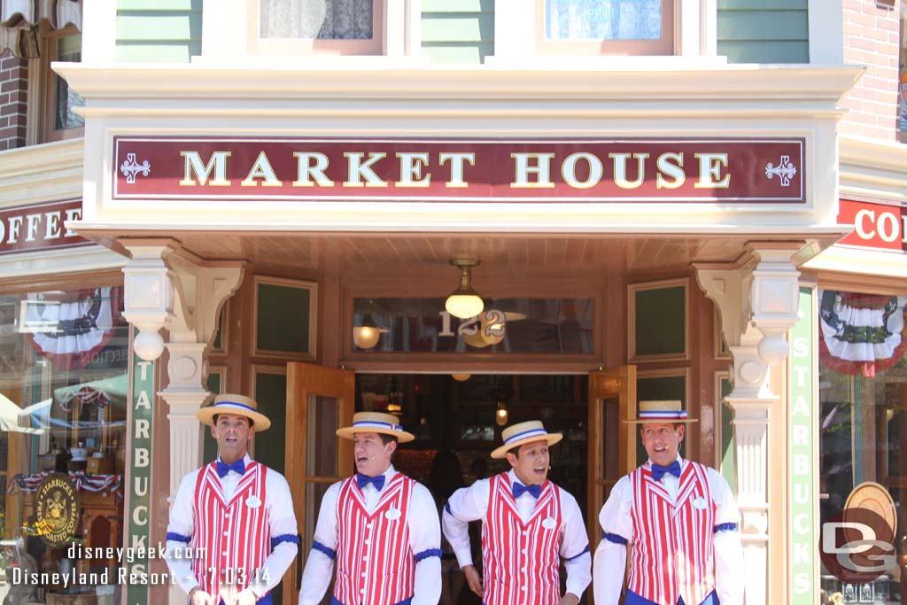 The Dapper Dans of Disneyland in their Patriotic finest.