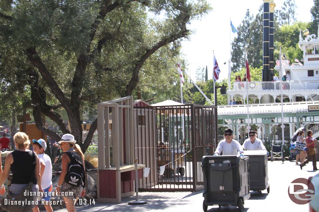 Props/sets are being set up for the upcoming Legends of Frontierland: Gold Rush experience that starts this upcoming week.