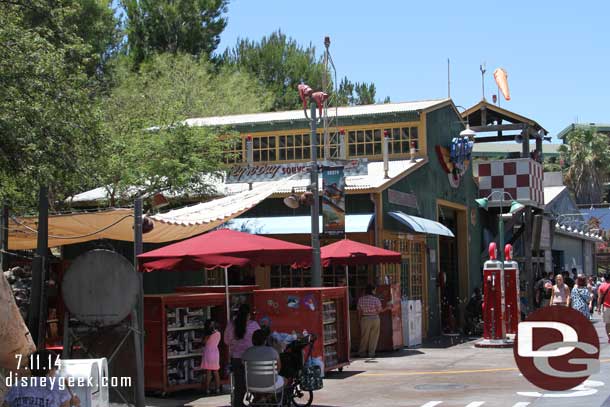 The area outside the Fly n Buy is now has Planes Fire & Rescue merchandise.