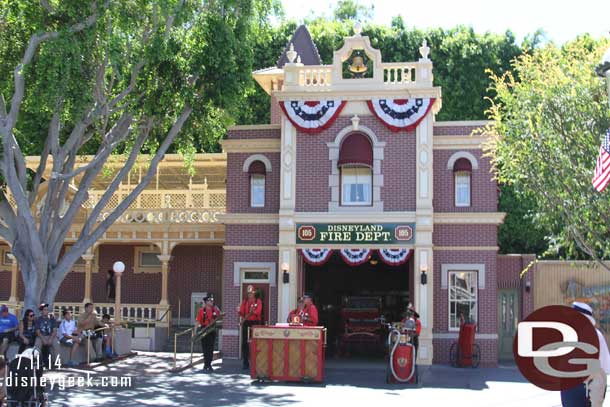 The Hook & Ladder Co performing in Town Square.