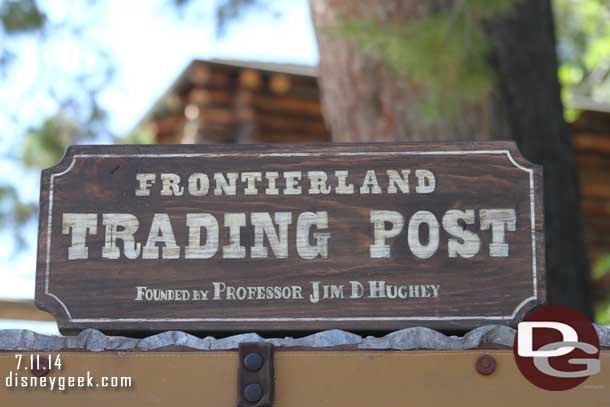 A quick look at the Legends of Frontierland.  As you enter there is a trading post.