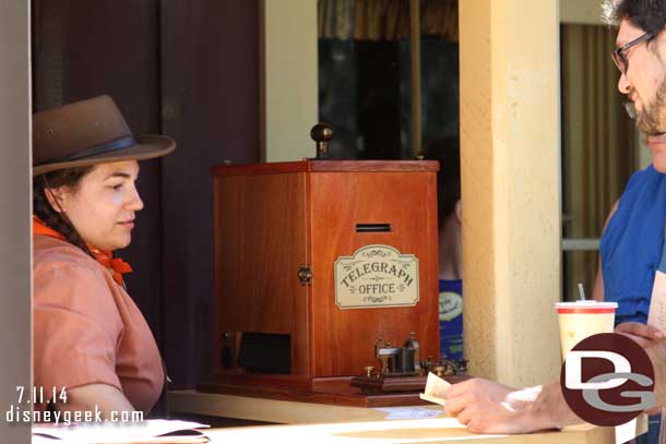 The telegraph station is where messages are sent and received.  