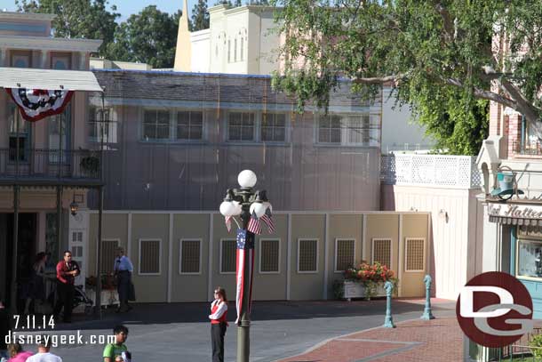 Another look at the walls and scaffolding in Town Square.