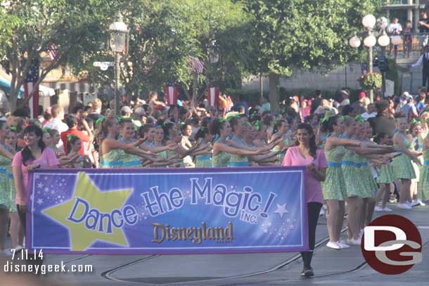 Dance the Magic performed a pre-parade.  It featured over 700 dancers which filled Main Street.