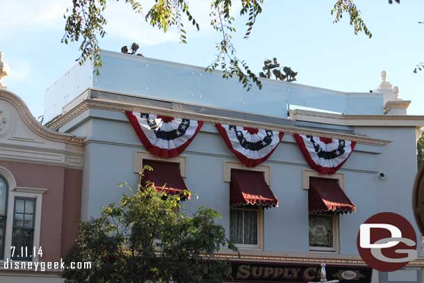 Cannot remember if I posted pictures of the extra walls around the top of the Photo Supply Co roof as part of the fall protection.