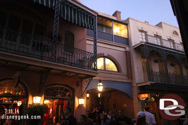 Most of the scaffolding was down from New Orleans Square.  Here is the Pirates Exit area.