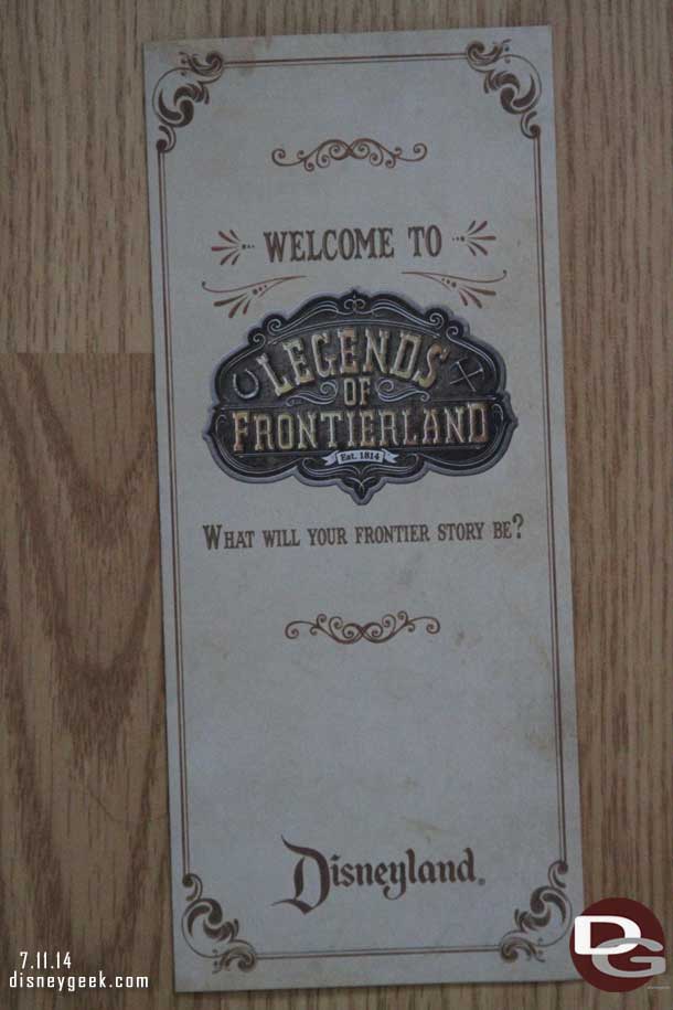 A look at the map for Legends of Frontierland