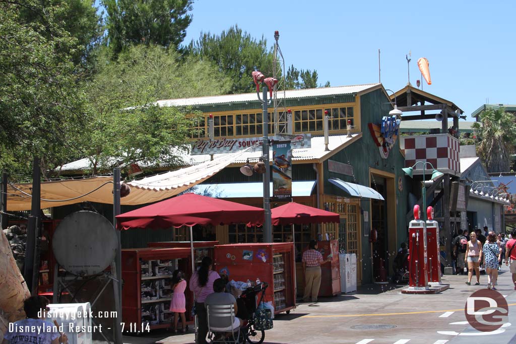 The area outside the Fly n Buy is now has Planes Fire & Rescue merchandise.