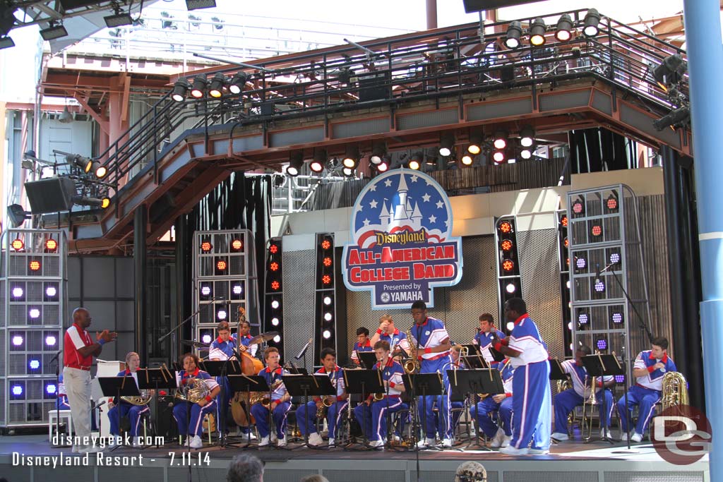 The All-American College Band at their 1:50pm Backlot Stage set.