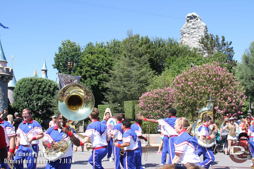 The All-American College Band at their 3:25pm set in front of the Castle.