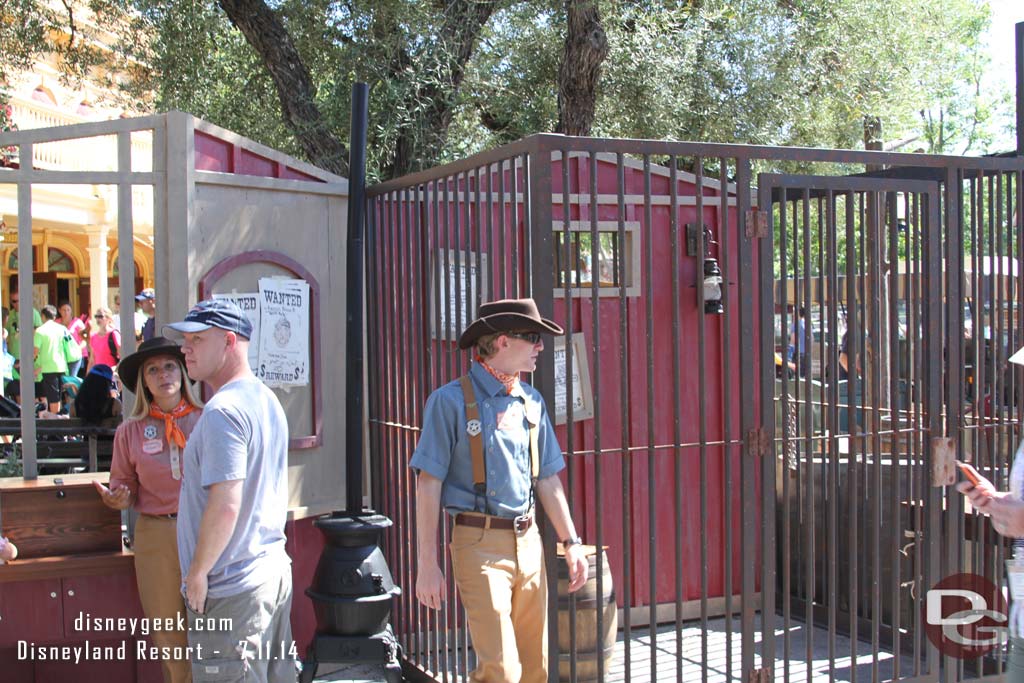 In the center of Frontierland is a jail.