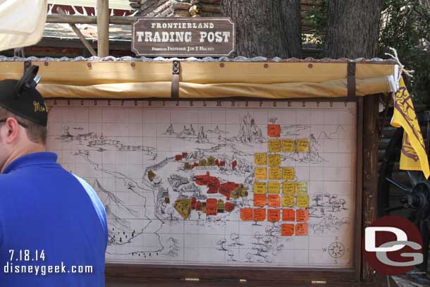 Had some time so stopped by the try out the Legends of Frontierland for a while.  Here is the land map as we started the adventure.