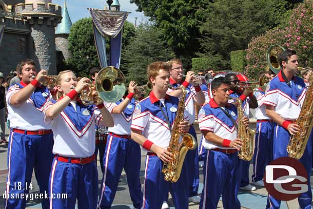 The 3:25pm performance by the All-American College Band in front of the Castle.