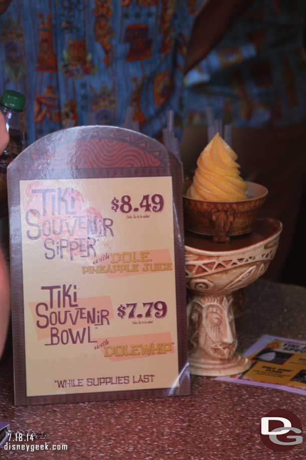 The Tiki Juice Bar has a new bowl you can purchase your Dole Whip in.