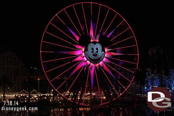 Paradise Pier was busy with guests waiting for World of Color, here is Mickeys Fun Wheel.