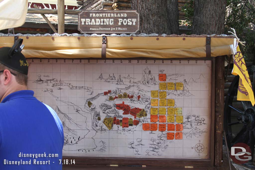 Had some time so stopped by the try out the Legends of Frontierland for a while.  Here is the land map as we started the adventure.