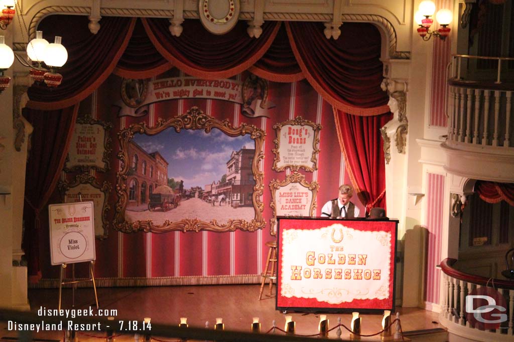 Stopped by the Golden Horseshoe for a performance.