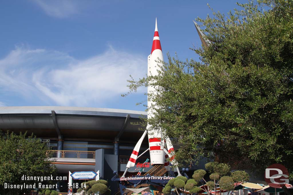 Looking out at Tomorrowland before heading in.