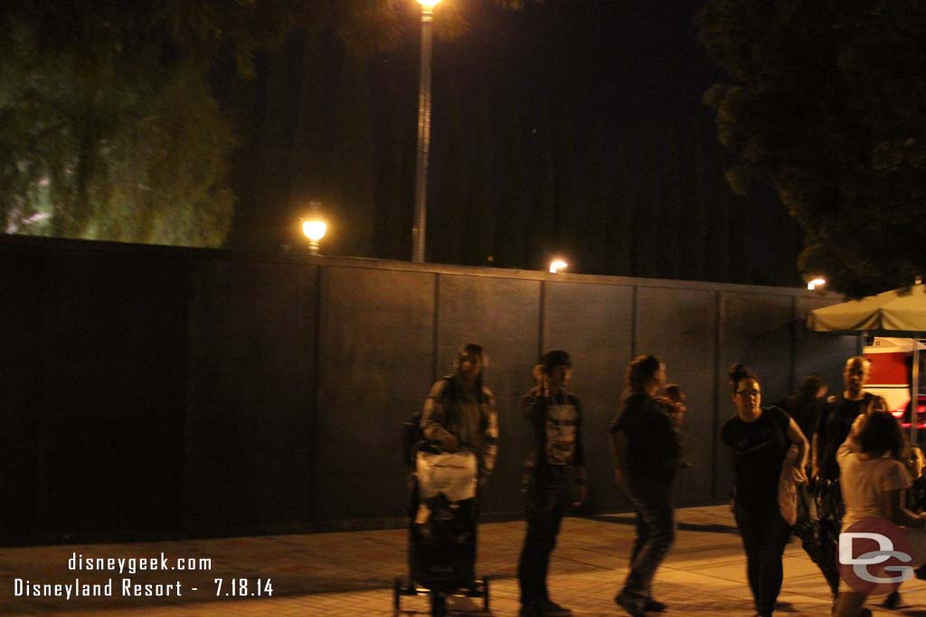 Walls up on the far end of the Mickey and Friends tram stop.