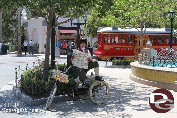 Molly catching up on the news in Carthay Circle