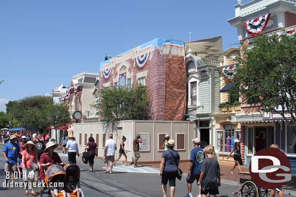 On Main Street Castle Bros is underwraps for some facade renovation.