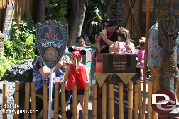 The Adventure Trading Company opened today.  Here are some props in the Tiki Room queue.