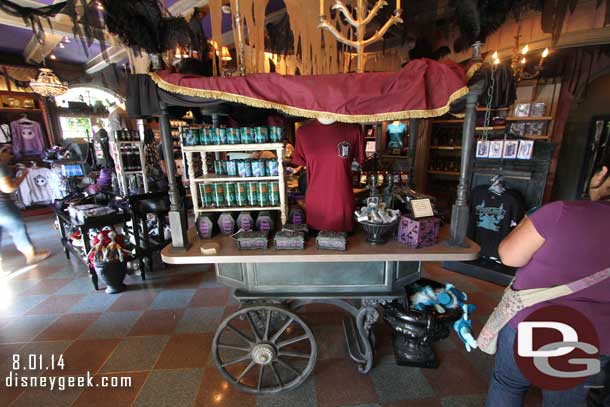 Inside a large assortment of new Haunted Mansion merchandise is available.