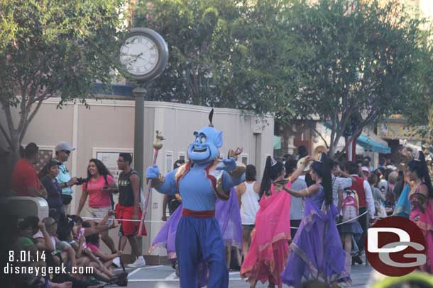 The temporary walkway due to the construction remained open during the parade to keep traffic moving.