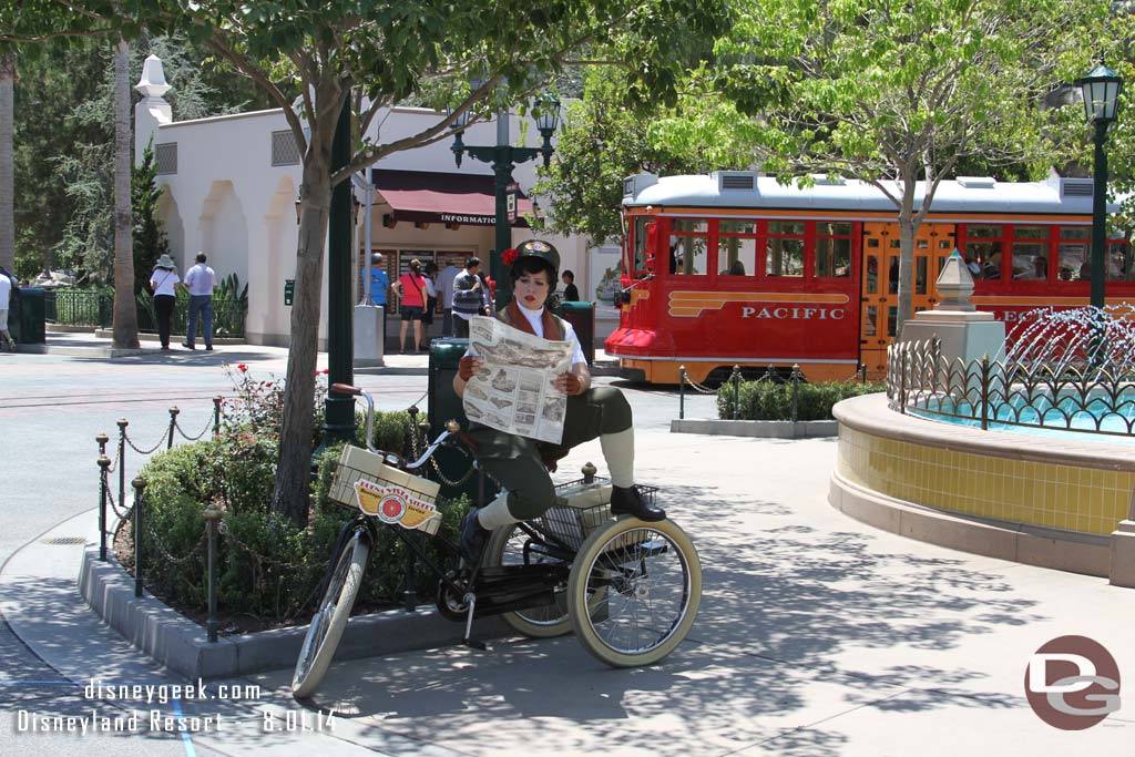 Molly catching up on the news in Carthay Circle