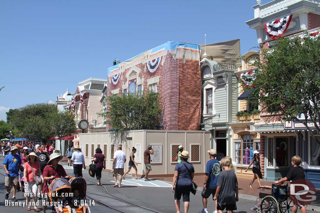 On Main Street Castle Bros is underwraps for some facade renovation.