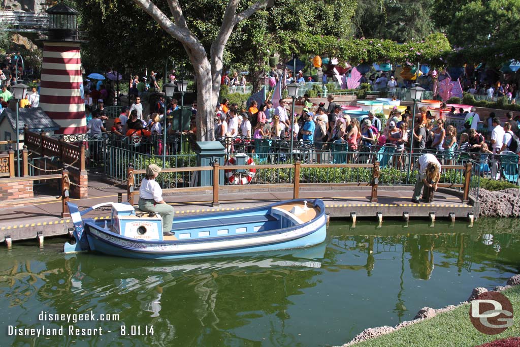 While walking through Fantasyland there was no line again for Casey Jr so went for a ride.  They were just pulling the Storybook Land boats out since the parade had ended.