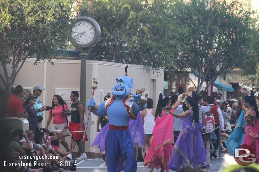 The temporary walkway due to the construction remained open during the parade to keep traffic moving.