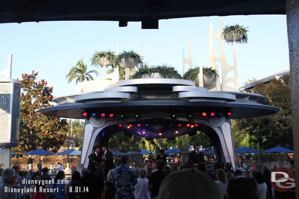 Caught a few minutes of Hard Days Night: A Tribute to the Beatles as they opened their 7:00pm set.  They were marking the one year anniversary since they started performing at Disneyland.