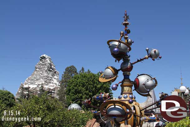 Making my way into Tomorrowland.  The Astro Orbitor and Matterhorn.