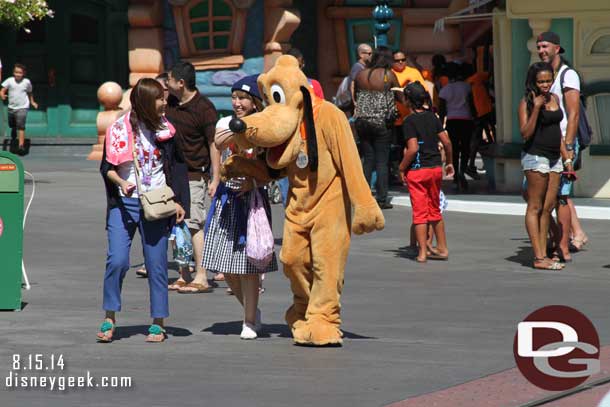 Pluto out for a walk.