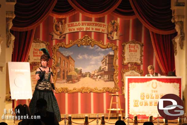 Miss Lilly performing in the Golden Horseshoe