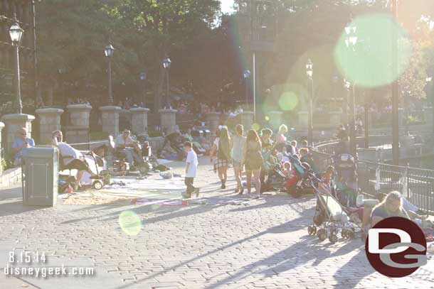 Quite a few guests camped out for Fantasmic.  Only a little over two hours till show time.