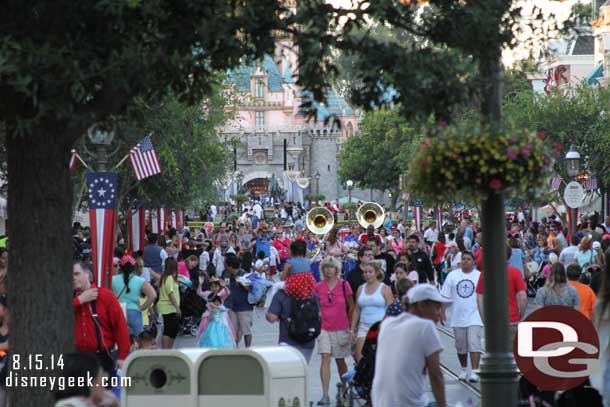 The 2014 All-American College Band making its way to Town Square for the finale performance of the summer.