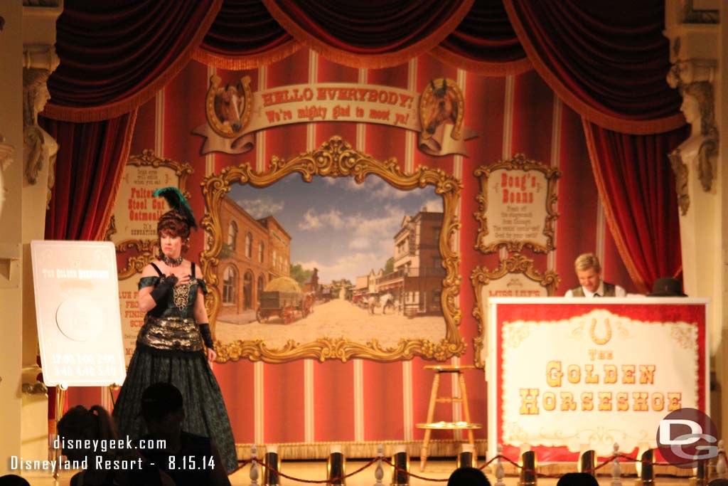 Miss Lilly performing in the Golden Horseshoe