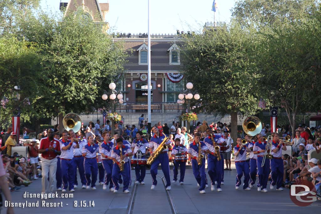 Time for the All-American College Band pre-parade.