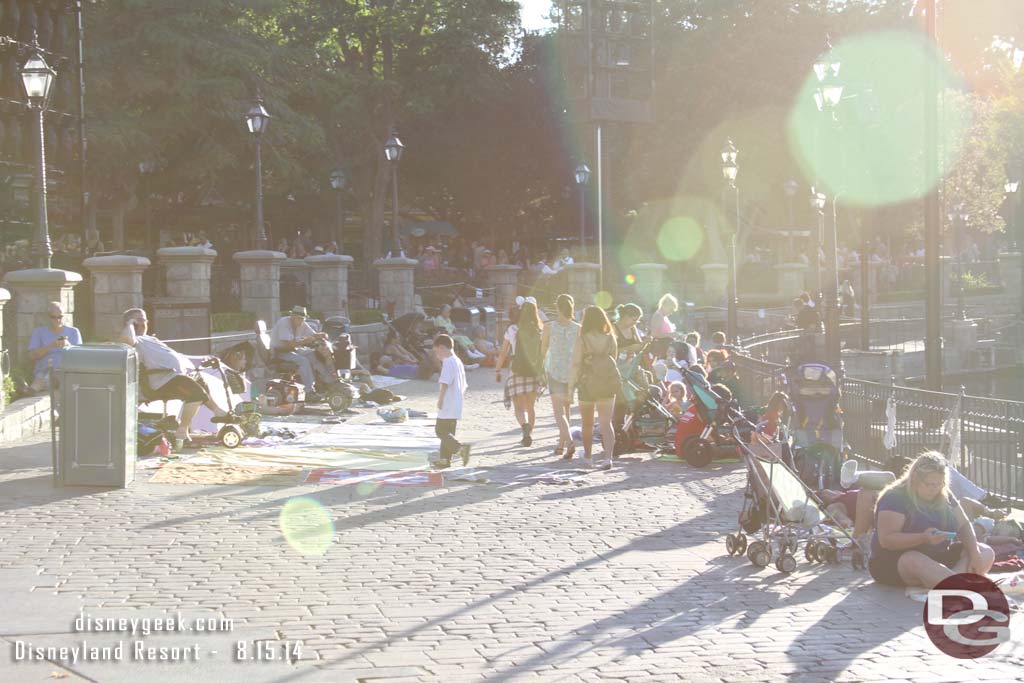 Quite a few guests camped out for Fantasmic.  Only a little over two hours till show time.