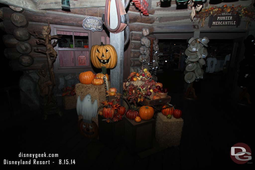 Halloween props are out in front of the store.